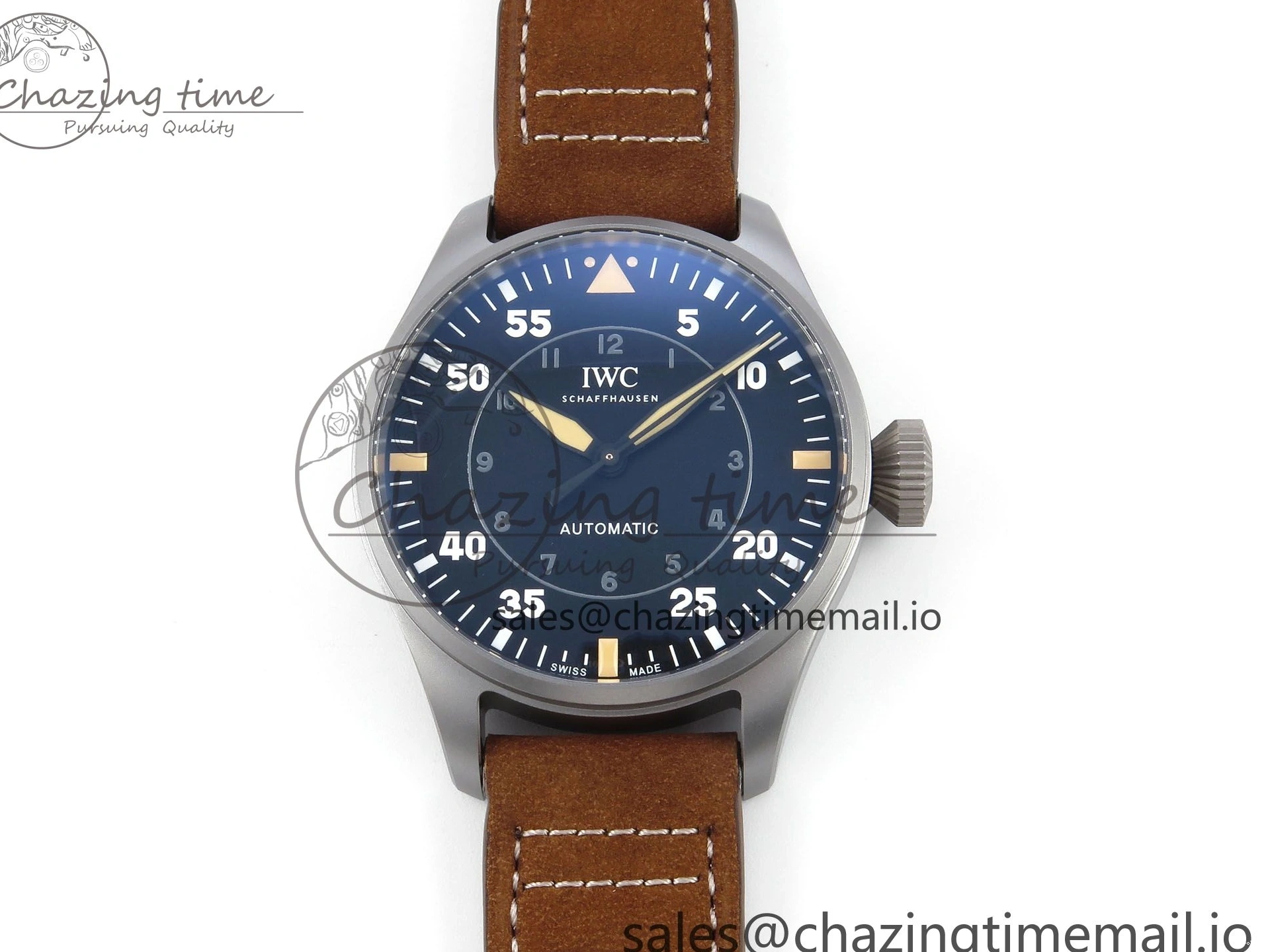 MIROTIME 0415 Big Pilot IW329701 M+F 1:1 Best Edition Black Dial on Brown Leather Strap MY RelaxedFit 7005